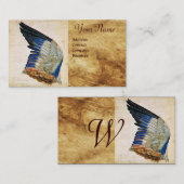 Carte De Visite AVION D'UN ROULEUR SUR UN PARCHEMENT ANTIQUE Monog (Devant / Derrière)