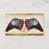 Carte De Visite AVION D'UN ROULEUR SUR UN PARCHEMENT ANTIQUE Monog (Dos)