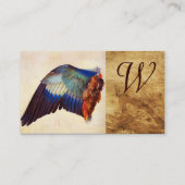 Carte De Visite AVION D'UN ROULEUR SUR UN PARCHEMENT ANTIQUE Monog (Dos)