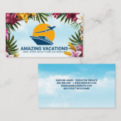 Carte De Visite Avion et bateau de croisière | Vacances voyage (Devant / Derrière)