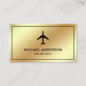 Carte De Visite Avion Faux Gold Foil Avion Avion pilote (Devant)