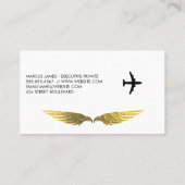 Carte De Visite Avion | Gold Foil Wings (Dos)