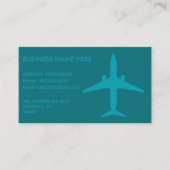 Carte De Visite Avion graphique dans le bleu d'Aqua (Devant)
