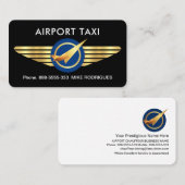 Carte De Visite Avion Jet Sur Les Ailes Or (Devant / Derrière)