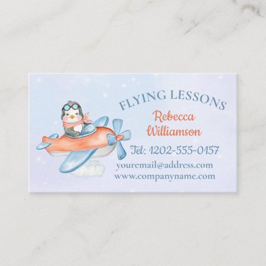 Carte De Visite Avion mignon (Devant)