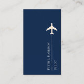 Carte De Visite Avion Pilote Bleu Moderne Vertical (Devant)
