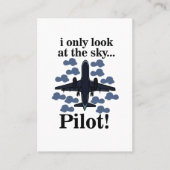 Carte De Visite Avion Pilote Je Ne Regarde Que Le Pilote Ciel (Devant)