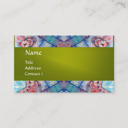 Carte De Visite AVION PSYCHÉDELIQUE monogramme, rose violet jaune (Devant)