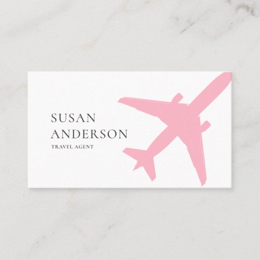 Carte De Visite Avion rose (Devant)