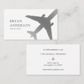 Carte De Visite Avion Silver de l'agent de voyage (Devant / Derrière)