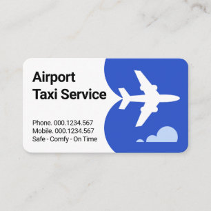 Carte De Visite Avion Taxi Ciel Bleu Volant