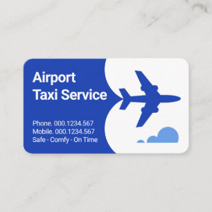 Carte De Visite Avion Taxi Ciel Bleu Volant