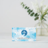 Carte De Visite Avion volant dans le ciel (Debout devant)