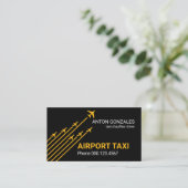 Carte De Visite Avions Décollage Taxi Jaune (Debout devant)