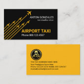 Carte De Visite Avions Décollage Taxi Jaune (Devant / Derrière)