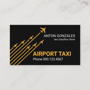 Carte De Visite Avions Décollage Taxi Jaune