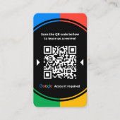 Carte De Visite Avis de l'entreprise Lien Google 5 Étoiles Code QR (Devant)