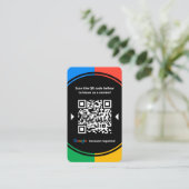 Carte De Visite Avis de l'entreprise Lien Google 5 Étoiles Code QR (Debout devant)