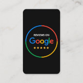 Carte De Visite Avis de l'entreprise Lien Google 5 Étoiles Code QR (Dos)