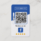 Carte De Visite Avis Facebook pour les entreprises avec code QR (Devant)
