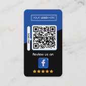 Carte De Visite Avis Facebook pour les entreprises avec code QR (Devant)