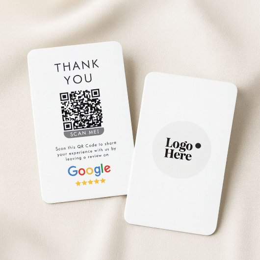 Carte De Visite Avis Google 5 étoiles avec remerciement et code QR