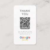 Carte De Visite Avis Google 5 étoiles avec remerciement et code QR (Devant)