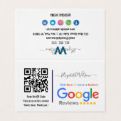 Carte De Visite Avis Google avec lien de code QR (Extérieur déplié)