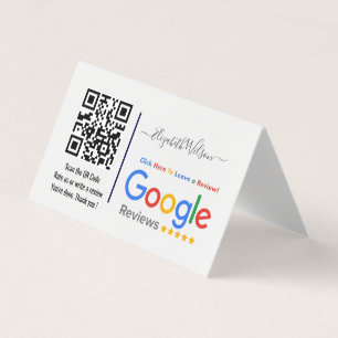Carte De Visite Avis Google avec lien de code QR
