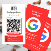 Carte De Visite Avis Google | Code QR rouge pour l'évaluation de v