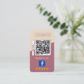 Carte De Visite Avis sur l'entreprise Facebook avec code QR (Debout devant)