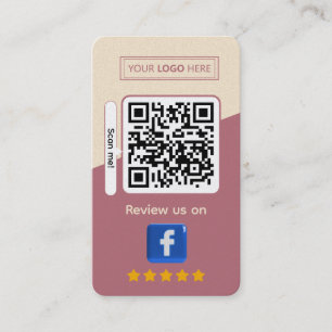 Carte De Visite Avis sur l'entreprise Facebook avec code QR