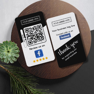 Carte De Visite Avis sur l'entreprise Facebook avec code QR