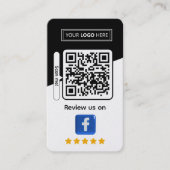 Carte De Visite Avis sur l'entreprise Facebook avec code QR (Devant)