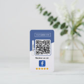 Carte De Visite Avis sur l'entreprise Facebook avec code QR (Debout devant)