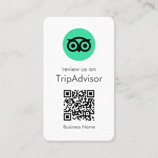 Carte De Visite Avis Tripadvisor | Business Review QR Code (Devant)