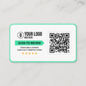 Carte De Visite Avis Tripadvisor Évaluation 5 Étoiles Code QR Scan (Devant)