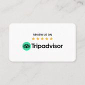 Carte De Visite Avis Tripadvisor Évaluation 5 Étoiles Code QR Scan (Dos)