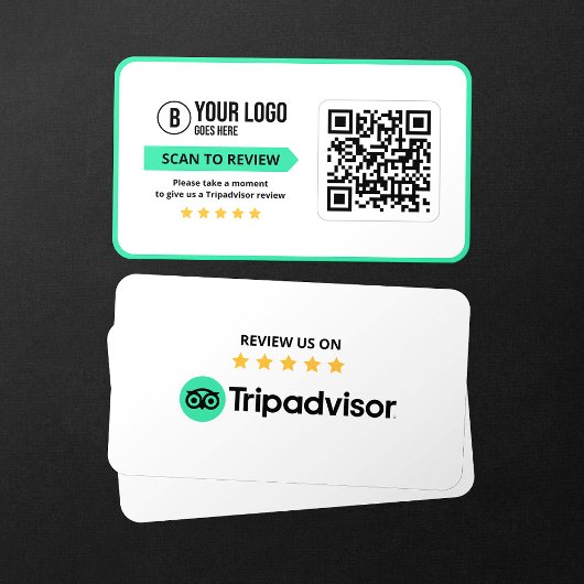 Carte De Visite Avis Tripadvisor Évaluation 5 Étoiles Code QR Scan