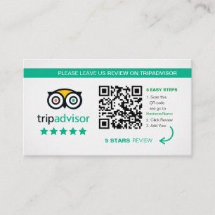 Carte De Visite Avis Tripadvisor Merci de code QR professionnel
