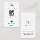 Carte De Visite Avis TripAdvisor QR Style de commentaires clients (Devant / Derrière)