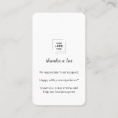 Carte De Visite Avis TripAdvisor QR Style de commentaires clients (Dos)