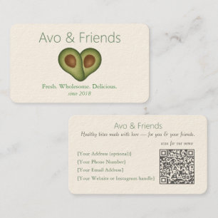 Carte De Visite Avo et amis Logo Avocado Aliments sains -