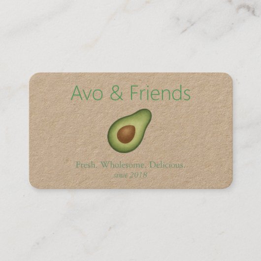 Carte De Visite Avo et amis | Logo Avocado Aliments sains - (Devant)
