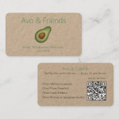 Carte De Visite Avo et amis | Logo Avocado Aliments sains - (Devant / Derrière)