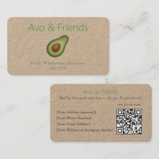 Carte De Visite Avo et amis | Logo Avocado Aliments sains -