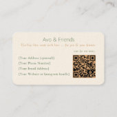 Carte De Visite Avo et amis | Logo Avocado Aliments sains - (Dos)