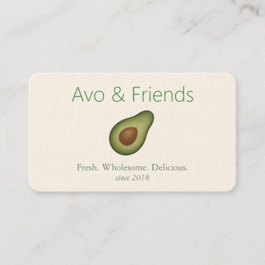 Carte De Visite Avo et amis | Logo Avocado Aliments sains - (Devant)