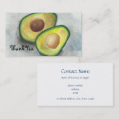 Carte De Visite Avocado en Merci aquarelle (Devant / Derrière)