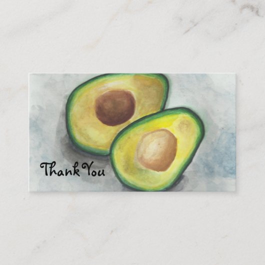 Carte De Visite Avocado en Merci aquarelle (Devant)